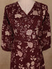 Reddish-Brown Floral Printed Cotton Salwar Suit with Dupatta