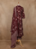 Reddish-Brown Floral Printed Cotton Salwar Suit with Dupatta