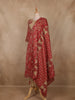 Reddish-Pink Floral Printed Cotton Salwar Suit with Dupatta