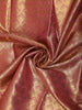 Reddish Maroon Geometric Design Semi Tissue Silk Saree