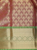 Reddish Maroon Geometric Design Semi Tissue Silk Saree