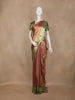 Reddish Maroon Geometric Design Semi Tissue Silk Saree