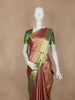 Reddish Maroon Geometric Design Semi Tissue Silk Saree