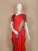 Reddish Orange Butta Woven Pure Kanchipuram Silk Saree