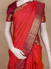 Reddish Orange Butta Woven Pure Kanchipuram Silk Saree