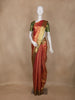 Reddish Pink Floral Butta Design Semi Tissue Silk Saree