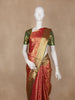 Reddish Pink Floral Butta Design Semi Tissue Silk Saree