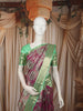 Regal Magenta Paisley and Floral Zari Woven Design Pure Kanchipuram Silk Bridal Saree with Contrast Mint Green Zari Border