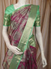 Regal Magenta Paisley and Floral Zari Woven Design Pure Kanchipuram Silk Bridal Saree with Contrast Mint Green Zari Border