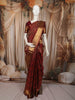 Regal Maroon Floral Zari Woven Design Pure Kanchipuram Silk Bridal Wear Saree with Matching Grand Gold Zari Border