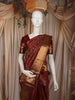 Regal Maroon Floral Zari Woven Design Pure Kanchipuram Silk Bridal Wear Saree with Matching Grand Gold Zari Border