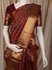 Regal Maroon Floral Zari Woven Design Pure Kanchipuram Silk Bridal Wear Saree with Matching Grand Gold Zari Border