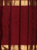 Regal Maroon Floral Zari Woven Design Pure Kanchipuram Silk Bridal Wear Saree with Matching Grand Gold Zari Border