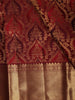 Regal Maroon Floral Zari Woven Design Pure Kanchipuram Silk Bridal Wear Saree with Matching Grand Gold Zari Border