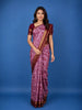 Regal Pink Floral Printed Semi Tussar Silk Saree