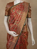 Regal Vermilion Red Floral Gold Zari Woven Design Pure Kanchipuram Silk Saree with Ornamental Brocade Border