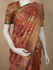 Regal Vermilion Red Floral Gold Zari Woven Design Pure Kanchipuram Silk Saree with Ornamental Brocade Border