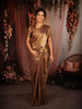 Rich Antique Gold Floral Zari Woven Design Tissue Silk Saree with Zari Border