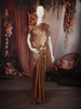 Rich Antique Gold Floral Zari Woven Design Tissue Silk Saree with Zari Border