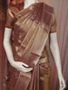 Rich Antique Gold Floral Zari Woven Design Tissue Silk Saree with Zari Border