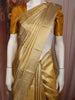 Rich Antique Gold Zari Woven Design Pure Kanchipuram Silk Saree with Textured Border