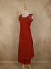 Rich Brick Red Floral and Birds Embroidered Design Cotton Palazzo Suit