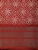 Rich Brick Red Geometric Printed Design Mixed Cotton Saree with Zari Border