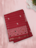 Rich Brick Red Traditional Butta Motif Design Mixed Cotton Saree