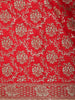 Rich Bridal Red Floral Zari Embroidered Design Georgette Saree with Grand Dupatta
