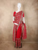 Rich Bridal Red Floral Zari Embroidered Design Georgette Saree with Grand Dupatta