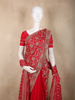 Rich Bridal Red Floral Zari Embroidered Design Georgette Saree with Grand Dupatta