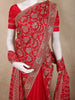 Rich Bridal Red Floral Zari Embroidered Design Georgette Saree with Grand Dupatta