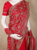 Rich Bridal Red Floral Zari Embroidered Design Georgette Saree with Grand Dupatta