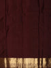 Rich Burgundy Butta Zari Woven Design Pure Kanchipuram Silk Saree with Peacock Zari Border