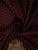 Rich Burgundy Butta Zari Woven Design Pure Kanchipuram Silk Saree with Peacock Zari Border