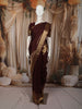 Rich Burgundy Butta Zari Woven Design Pure Kanchipuram Silk Saree with Peacock Zari Border