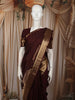 Rich Burgundy Butta Zari Woven Design Pure Kanchipuram Silk Saree with Peacock Zari Border