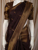 Rich Burgundy Butta Zari Woven Design Pure Kanchipuram Silk Saree with Zari Border