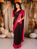 Rich Burgundy Checked Woven Design Pure Kanchipuram Silk Saree with Contrast Border
