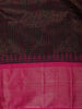 Rich Burgundy Checked Woven Design Pure Kanchipuram Silk Saree with Contrast Border