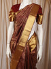 Rich Burgundy Floral Paisley Zari Woven Design Pure Kanchipuram Silk Saree with Matching Zari Border