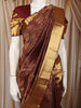 Rich Burgundy Floral Paisley Zari Woven Design Pure Kanchipuram Silk Saree with Matching Zari Border