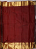 Rich Burgundy Floral Paisley Zari Woven Design Pure Kanchipuram Silk Saree with Matching Zari Border