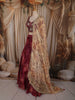 Rich Burgundy Floral Sequins Embroidered Design Crepe Lehenga with Contrast Dupatta