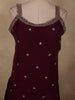 Rich Burgundy Floral Sequins and Beads Embroidered Design Satin Salwar Suit with Dupatta