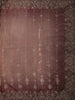Rich Burgundy Floral Vine Stone Embellished Design Organza Party Wear Saree with Scalloped Border