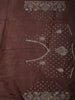 Rich Burgundy Floral Vine Stone Embellished Design Organza Party Wear Saree with Scalloped Border