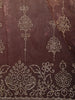 Rich Burgundy Floral Vine Stone Embellished Design Organza Party Wear Saree with Scalloped Border