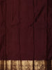 Rich Burgundy Floral Vine Zari Woven Design Pure Kanchipuram Silk Saree with Zari Border