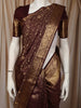 Rich Burgundy Floral Vine Zari Woven Design Pure Kanchipuram Silk Saree with Zari Border